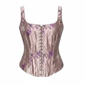 Vintage Gigi Clark Lavender Purple Satin Corset Floral Y2K Fairycore S/M Sz 2